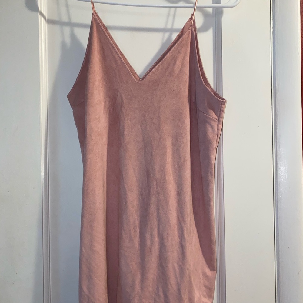 Pink Suede Mini Dress